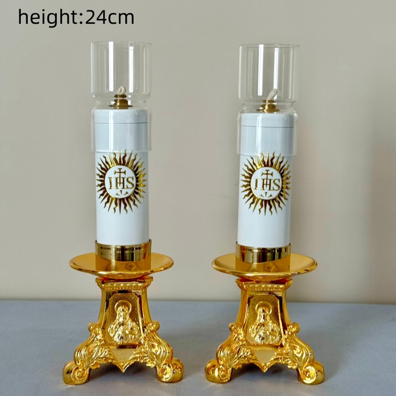 Candle Oil Supplies - Katolicka lampa olejowa z osłoną przeciwwiatrową