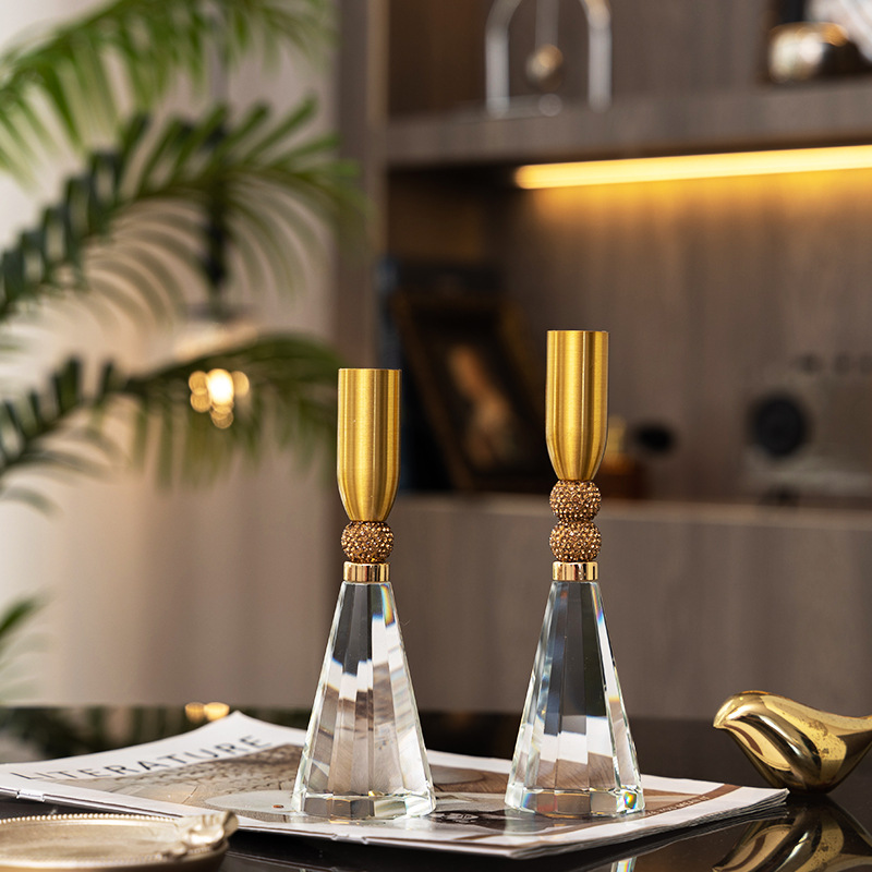 Candle Supplies Luxury - Zestaw ozdobnych świeczników z kryształowego szkła,