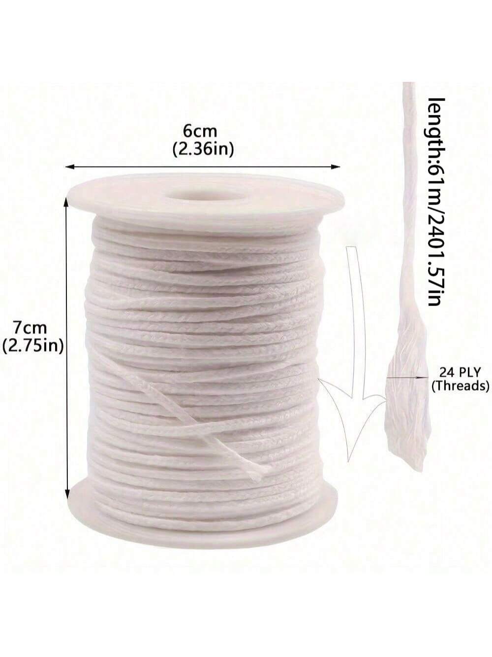Bezdymny knot o długości 2401, – Candle Oil Supplies recenzja i cena
